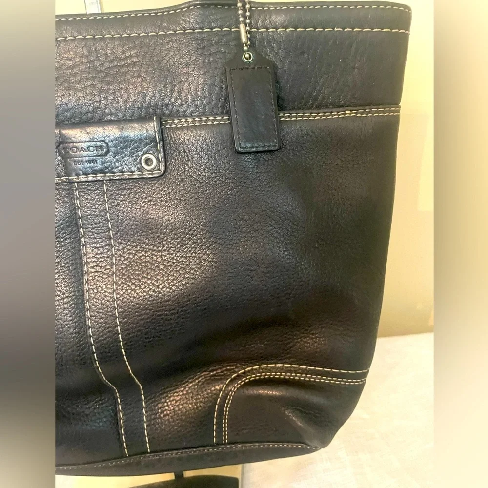 COACH HAMILTON BLACK PEBBLED LEATHER TOTE BAG D1072-F13809 - Picture 3 of 8